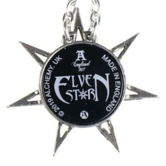 Elven Star Necklace – Alchemy Gothic Wiccan Septagram w/ Onyx & Planet Sigils - Picture 2 of 3
